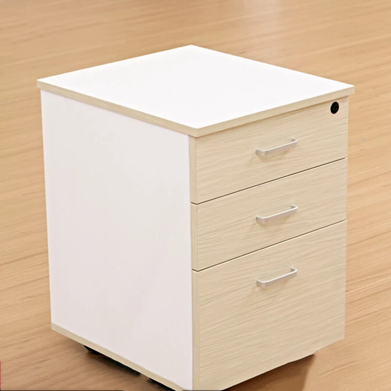 Piédestal en bois de classeurs contemporains avec serrure à clé pour le bureau à domicile Clearhalo