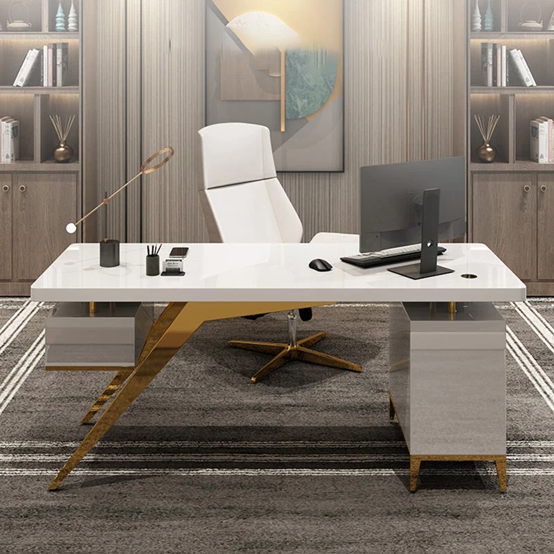 Piédestal de bureau en bois artificiel Glam avec classeur de 27,6 po de large Clearhalo