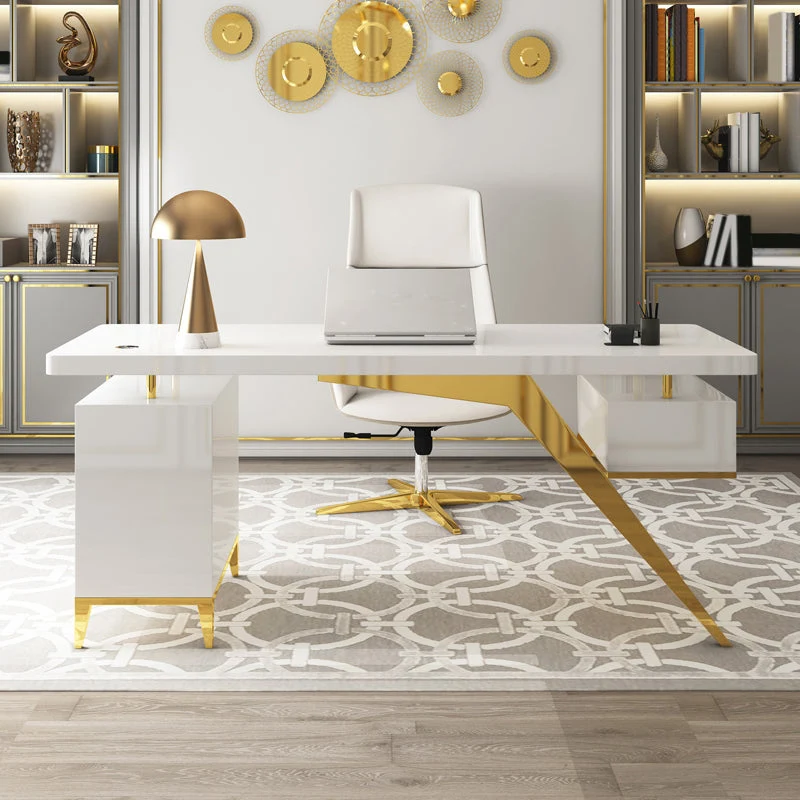 Piédestal de bureau en bois artificiel Glam avec classeur de 27,6 po de large Clearhalo