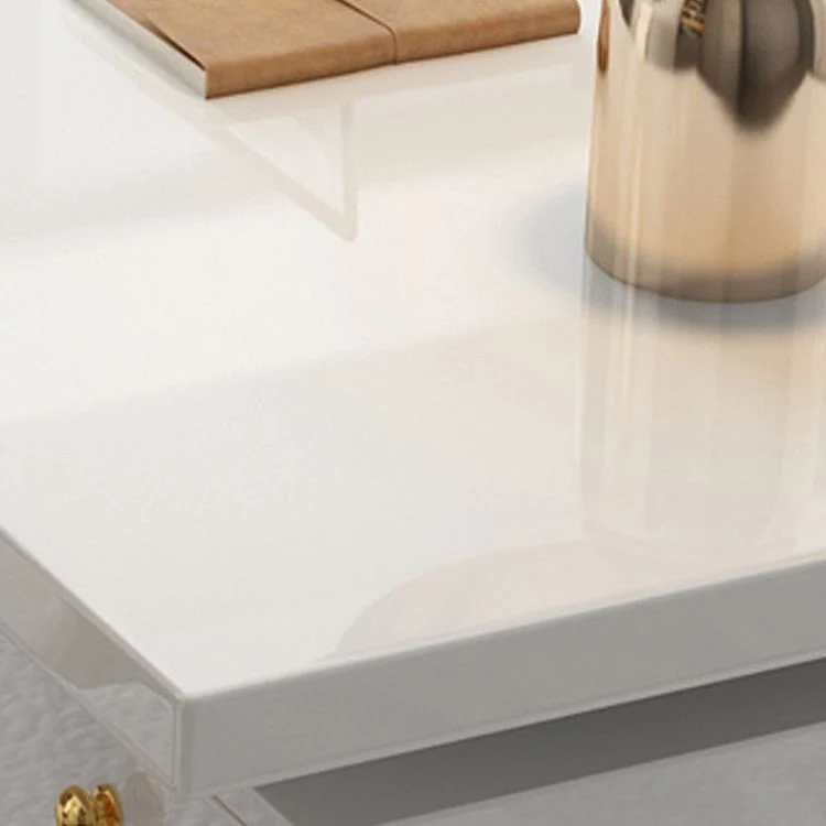 Piédestal de bureau en verre de bureau d'écriture noir et blanc avec classeur Clearhalo