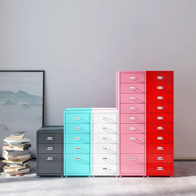 Piédestal contemporain de dossier de couleur unie de cadre en acier de classeurs pour le bureau à domicile Clearhalo