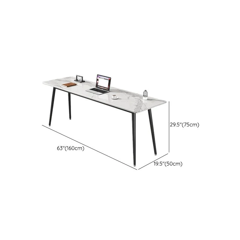 Plateau de bureau en pierre rectangulaire Bureau d'écriture moderne pour le bureau Clearhalo