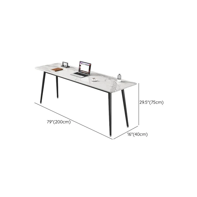 Plateau de bureau en pierre rectangulaire Bureau d'écriture moderne pour le bureau Clearhalo