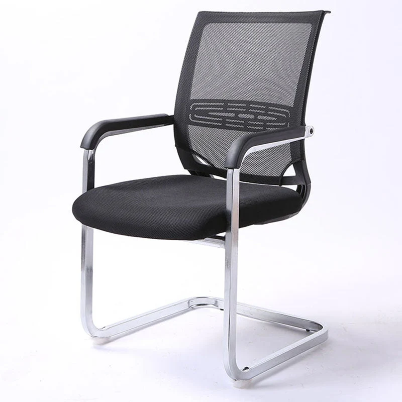 Soutien lombaire moderne de chaise de bureau de bras fixes aucune chaise de bureau de roues Clearhalo