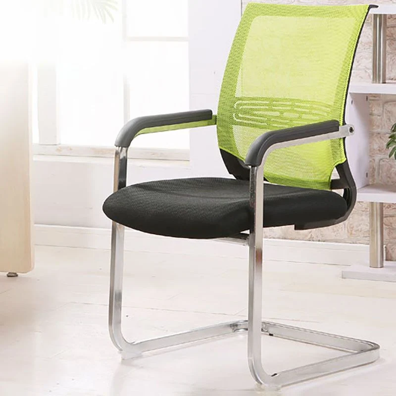 Soutien lombaire moderne de chaise de bureau de bras fixes aucune chaise de bureau de roues Clearhalo