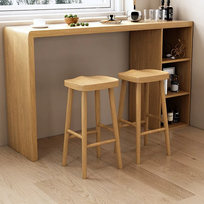 Table de bar en bois de style Glam, ensemble de 1/2/3 pièces de table de bar rectangulaire pour un usage domestique Clearhalo