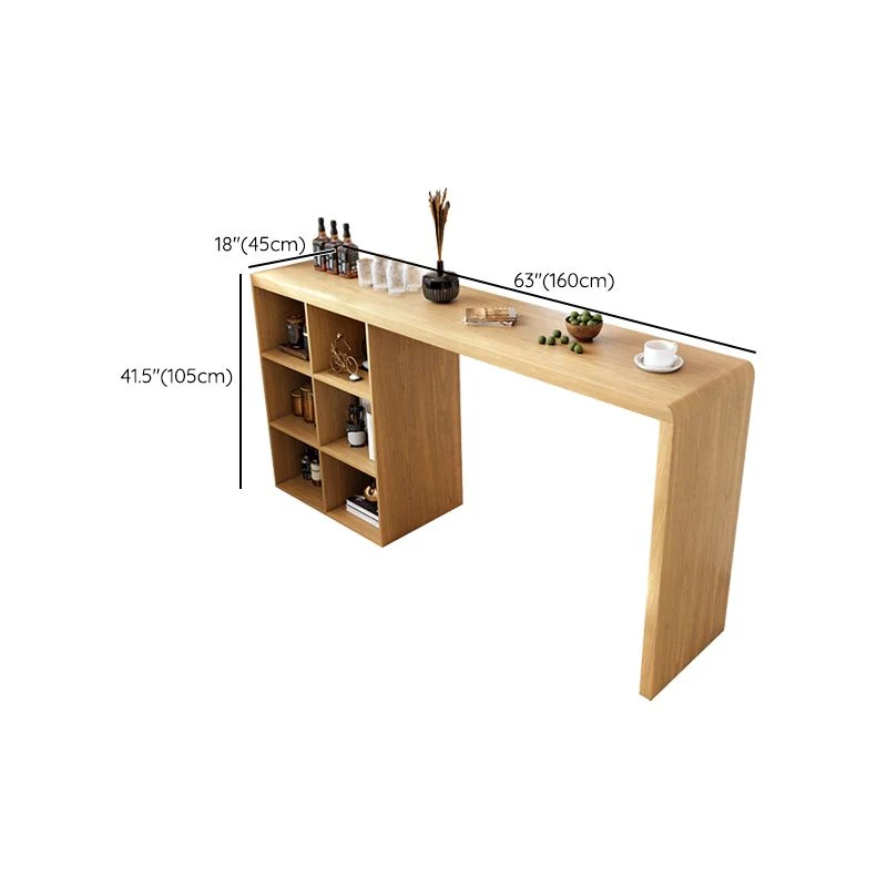 Table de bar en bois de style Glam, ensemble de 1/2/3 pièces de table de bar rectangulaire pour un usage domestique Clearhalo