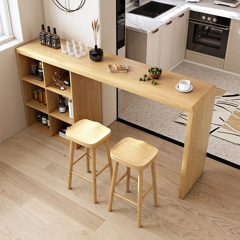 Table de bar en bois de style Glam, ensemble de 1/2/3 pièces de table de bar rectangulaire pour un usage domestique Clearhalo