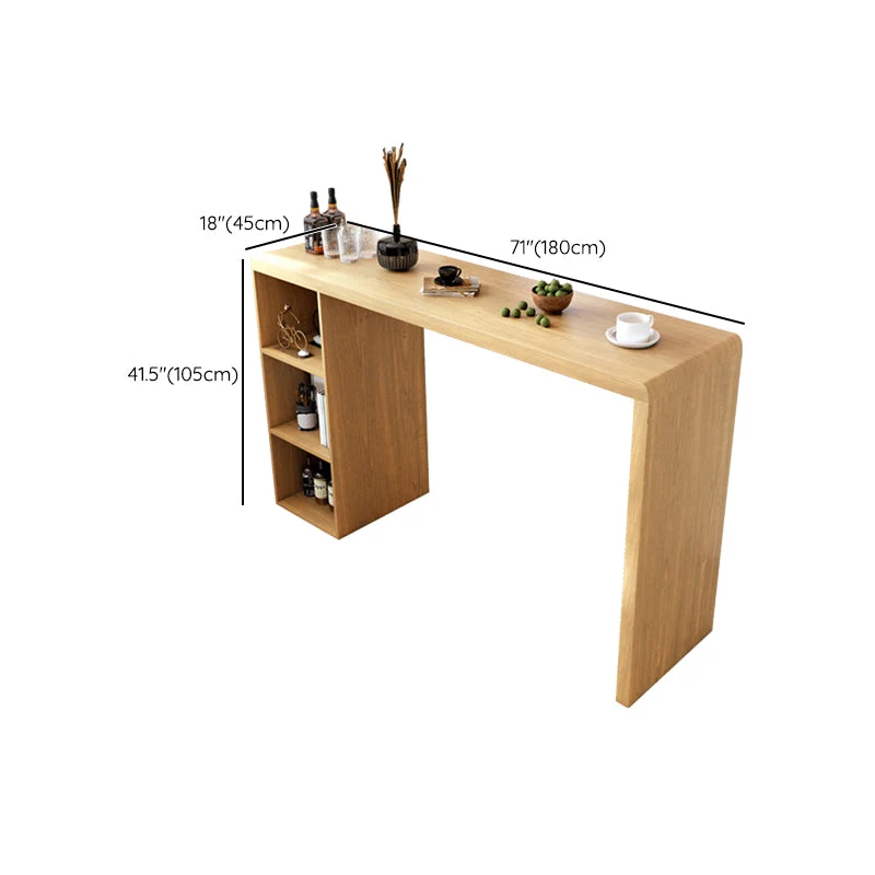 Table de bar en bois de style Glam, ensemble de 1/2/3 pièces de table de bar rectangulaire pour un usage domestique Clearhalo
