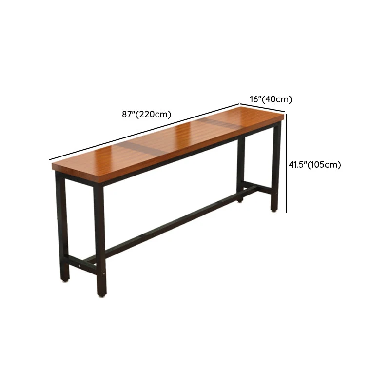 Table de bar industrielle en bois 1/2/5 pièces, ensemble de table de bar rectangulaire avec pieds en métal Clearhalo
