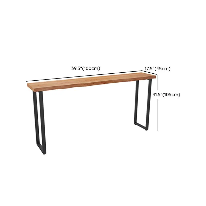 Table de bar moderne en bois 1/2/4 pièces, ensemble de table de bar rectangulaire avec pieds en métal Clearhalo