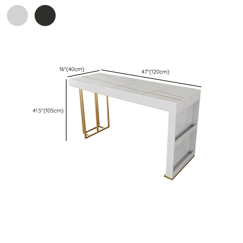 Table de bar rectangulaire de style Glam, ensemble de 1/2/3 pièces en pierre pour usage domestique Clearhalo