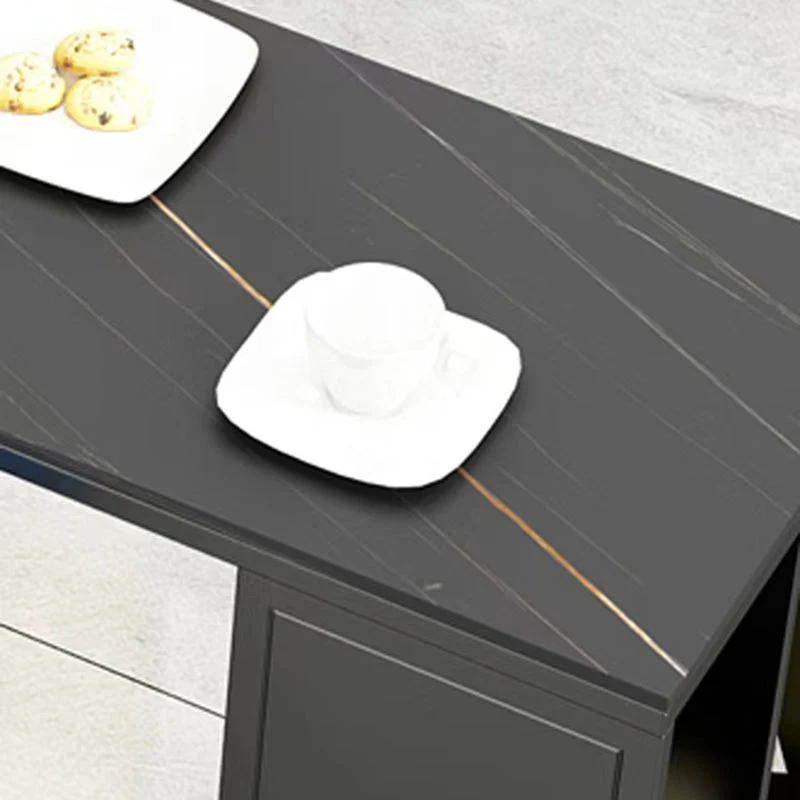 Table de bar rectangulaire de style Glam, ensemble de 1/2/3 pièces en pierre pour la maison Clearhalo