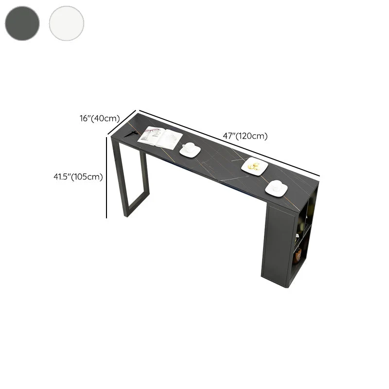 Table de bar rectangulaire de style Glam, ensemble de 1/2/3 pièces en pierre pour la maison Clearhalo