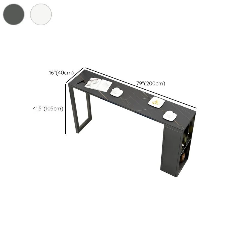 Table de bar rectangulaire de style Glam, ensemble de 1/2/3 pièces en pierre pour la maison Clearhalo