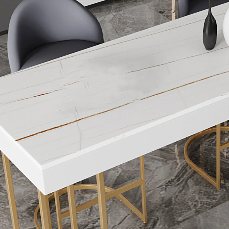 Table de bar rectangulaire de style Glam, ensemble de 1/2/3 pièces en pierre pour la cuisine Clearhalo