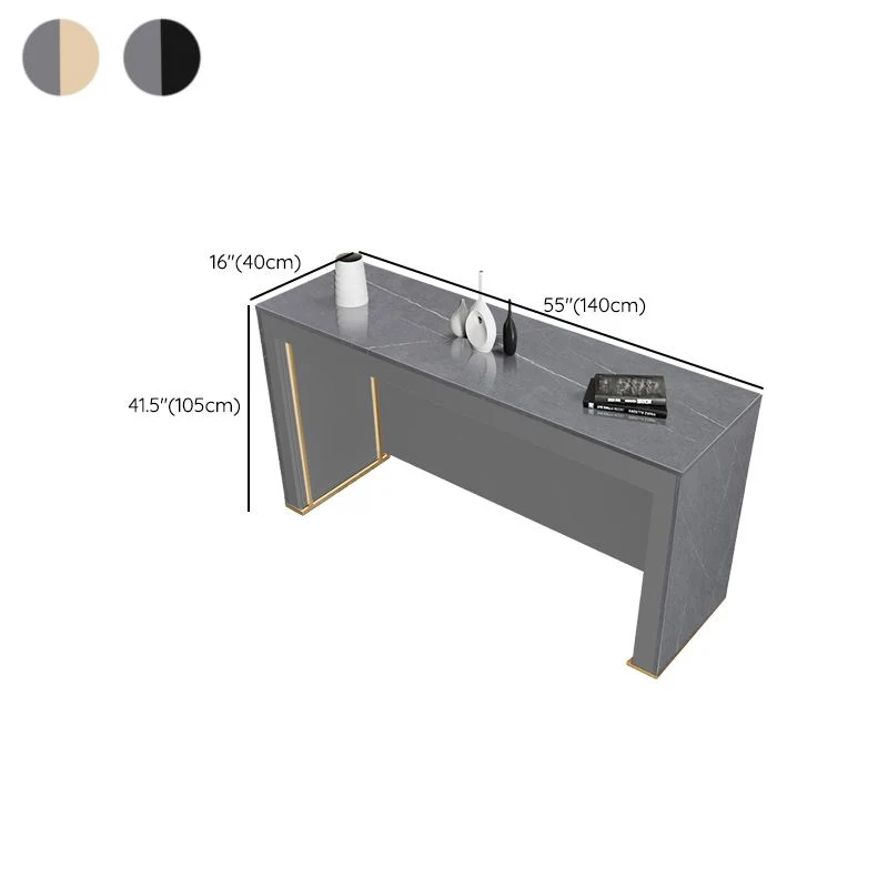 Table de bar rectangulaire de style moderne, ensemble de 1/2/3 pièces en pierre pour usage domestique Clearhalo