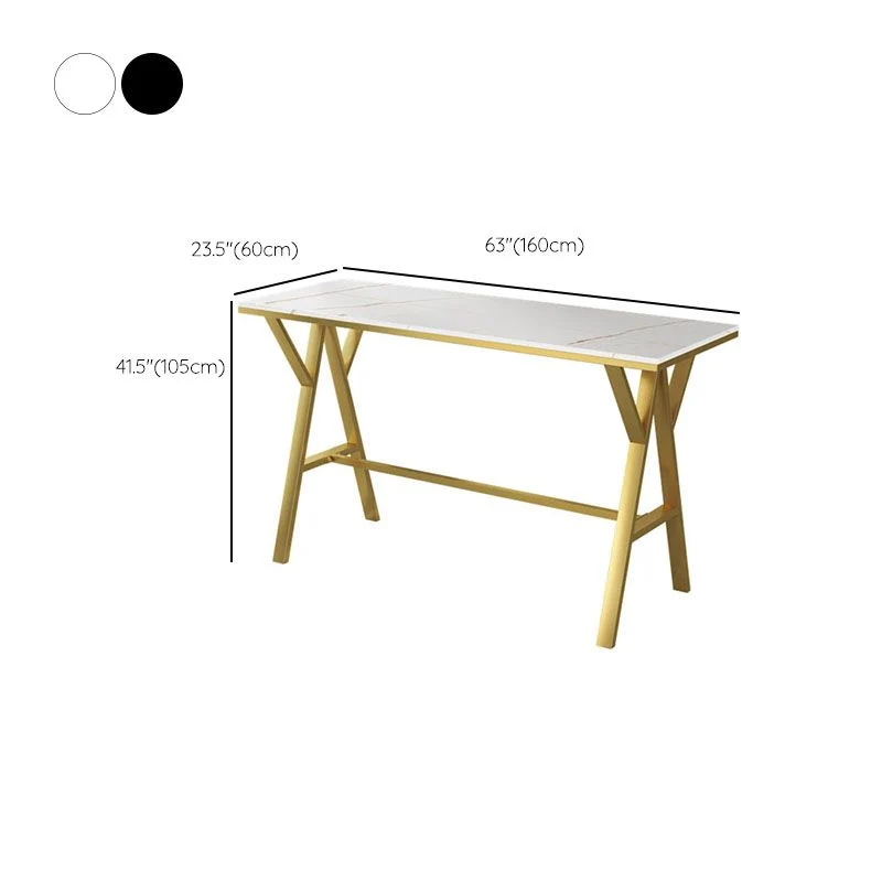 Table de bar rectangulaire et tabourets Ensemble de table de pub Glam 1/3/5 pièces Clearhalo