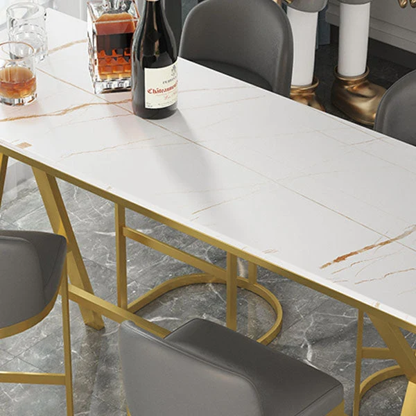 Table de bar rectangulaire et tabourets Ensemble de table de pub Glam 1/3/5 pièces Clearhalo