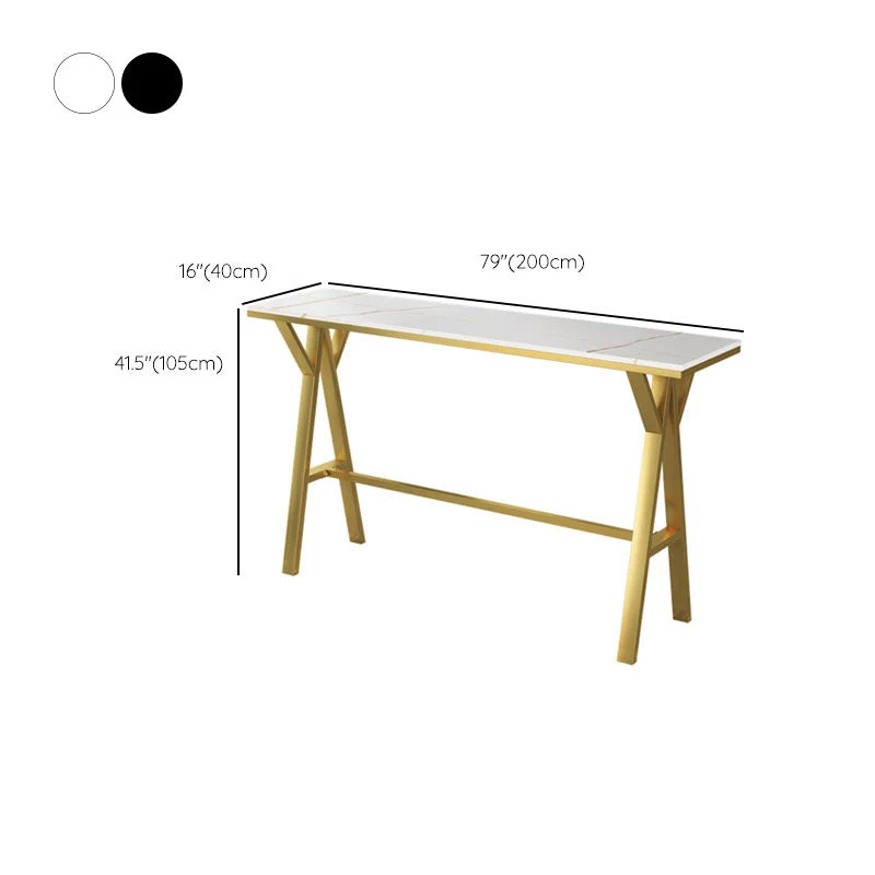 Table de bar rectangulaire et tabourets Ensemble de table de pub Glam 1/3/5 pièces Clearhalo