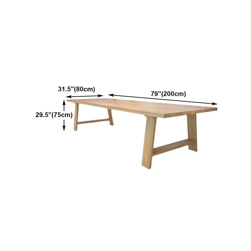 Table de bureau en bois massif Table de réunion contemporaine de couleur bois Clearhalo
