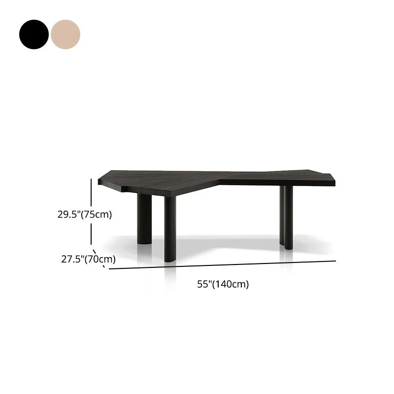 Table de bureau de forme libre, bureau de travail fixe industriel en bois massif Clearhalo