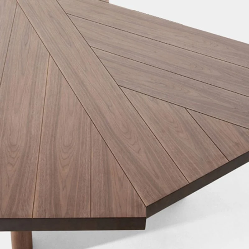Table de bureau de forme libre, bureau de travail fixe industriel en bois massif Clearhalo