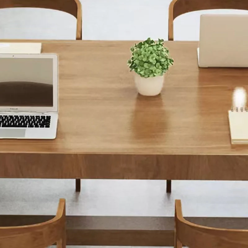 Table de bureau de forme ovale, bureau d'écriture naturel réversible pour le bureau Clearhalo