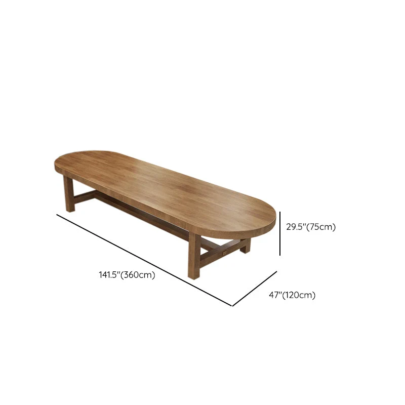 Table de bureau de forme ovale, bureau d'écriture naturel réversible pour le bureau Clearhalo