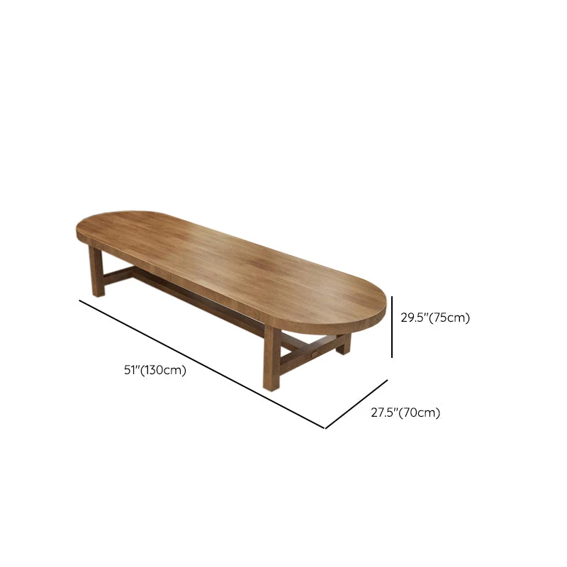 Table de bureau de forme ovale, bureau d'écriture naturel réversible pour le bureau Clearhalo