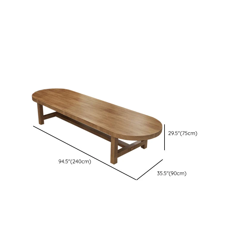Table de bureau de forme ovale, bureau d'écriture naturel réversible pour le bureau Clearhalo