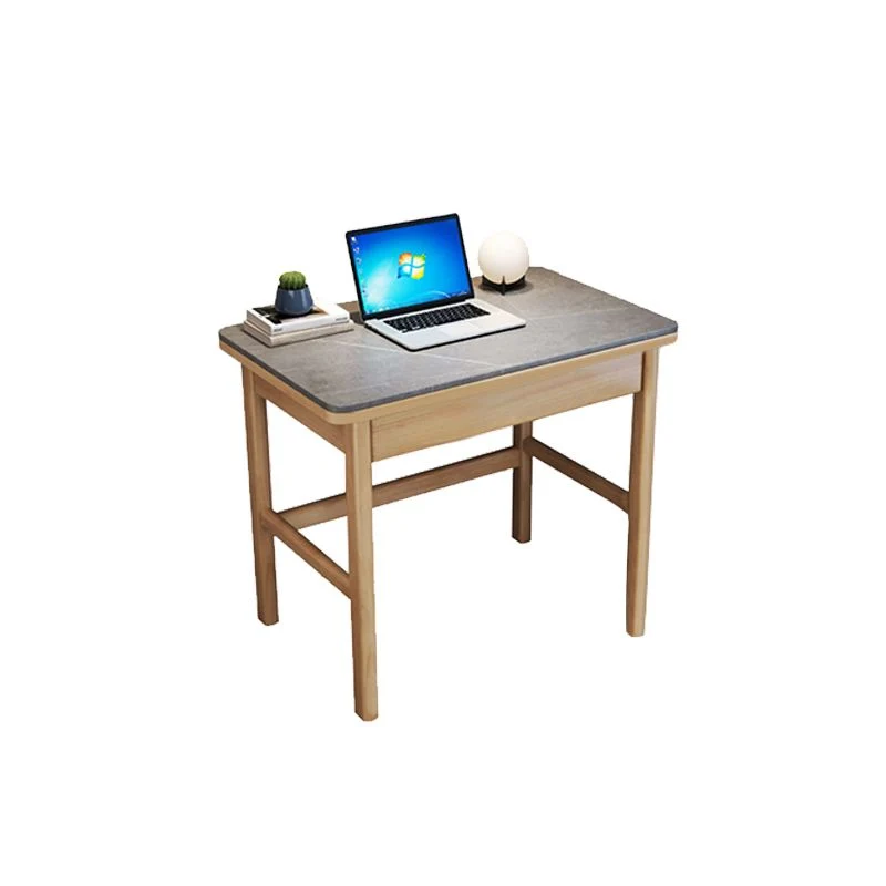 Table de bureau de forme rectangulaire, bureau en bois, gris/naturel/marron/noir Clearhalo