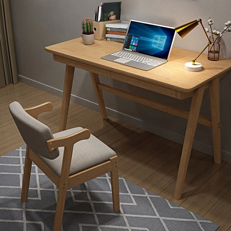 Table de bureau de forme rectangulaire, bureau d'écriture en bois pour la maison Clearhalo