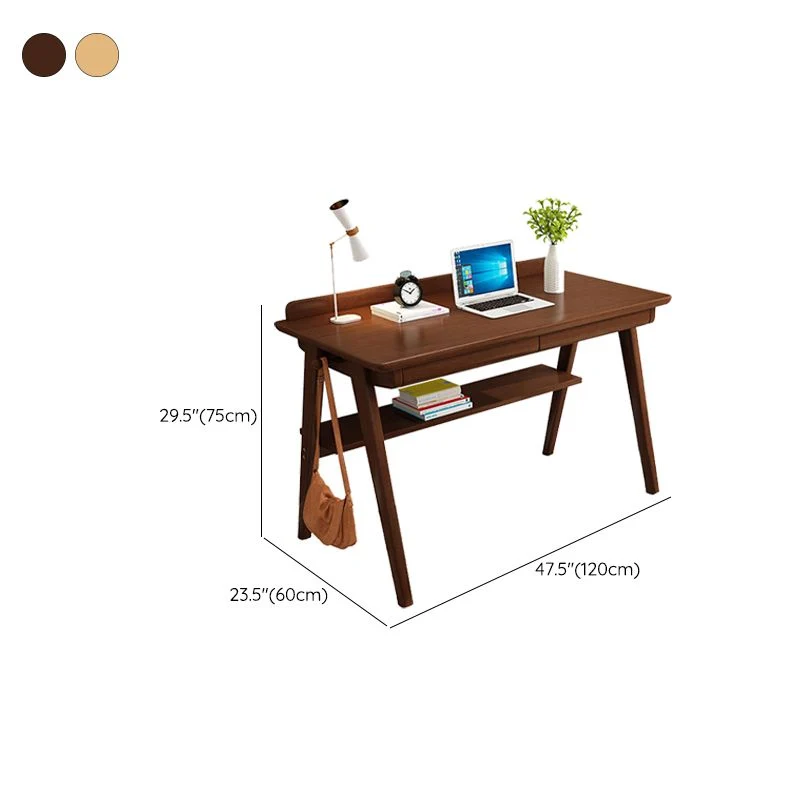 Table de bureau de forme rectangulaire, bureau d'écriture en bois pour la maison Clearhalo