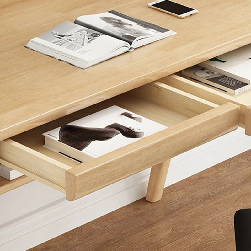 Table de bureau de forme rectangulaire, bureau d'écriture en bois pour la maison Clearhalo