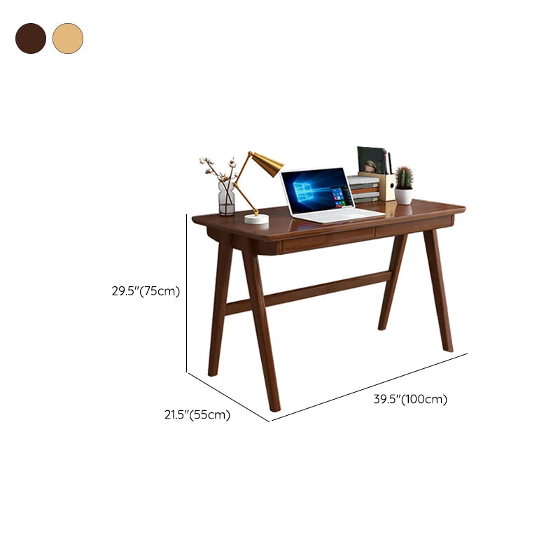 Table de bureau de forme rectangulaire, bureau d'écriture en bois pour la maison Clearhalo