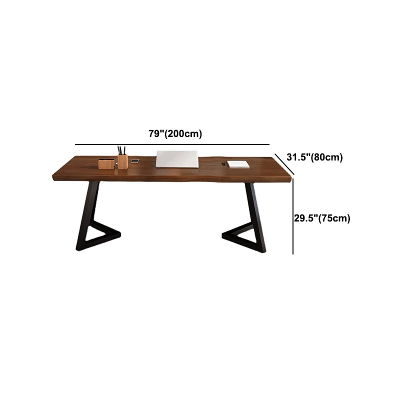 Table de bureau de forme rectangulaire, bureau de travail industriel rectangulaire Clearhalo