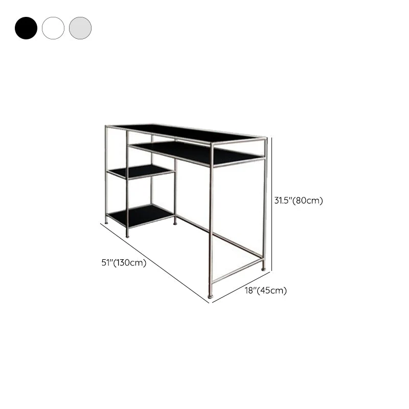 Table de bureau de forme rectangulaire de bureau en verre de style moderne pour la maison Clearhalo