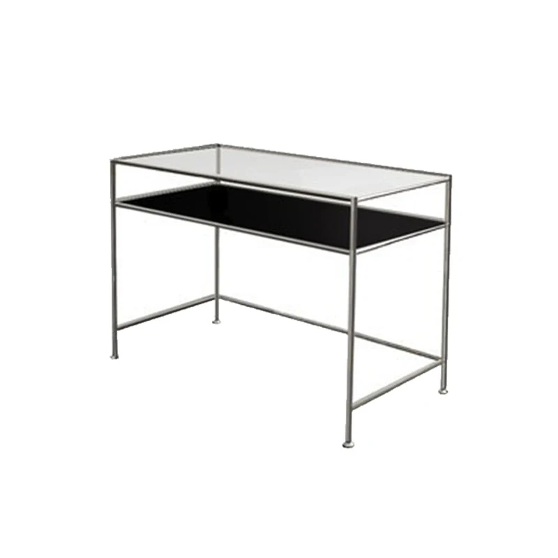 Table de bureau de forme rectangulaire de bureau en verre de style moderne pour la maison Clearhalo