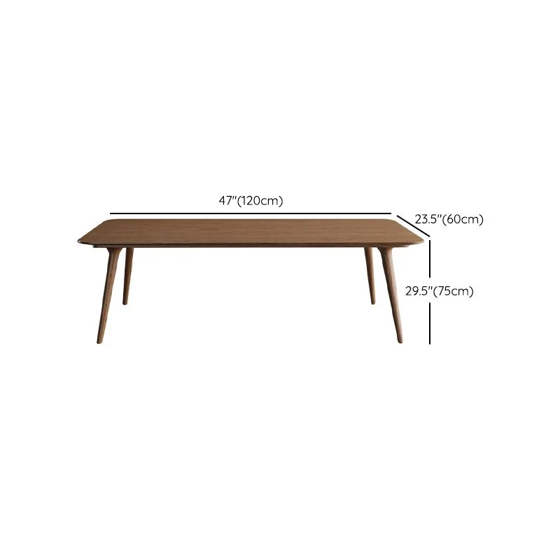 Table de bureau de forme rectangulaire, table de conférence à 4 pieds en marron Clearhalo