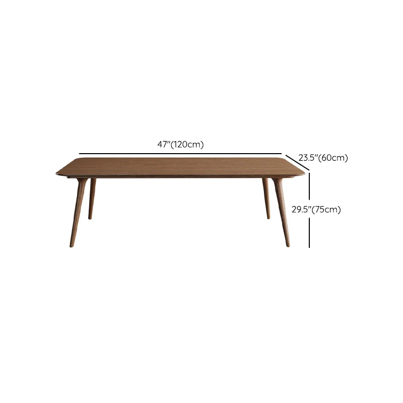 Table de bureau de forme rectangulaire, table de conférence à 4 pieds en marron Clearhalo