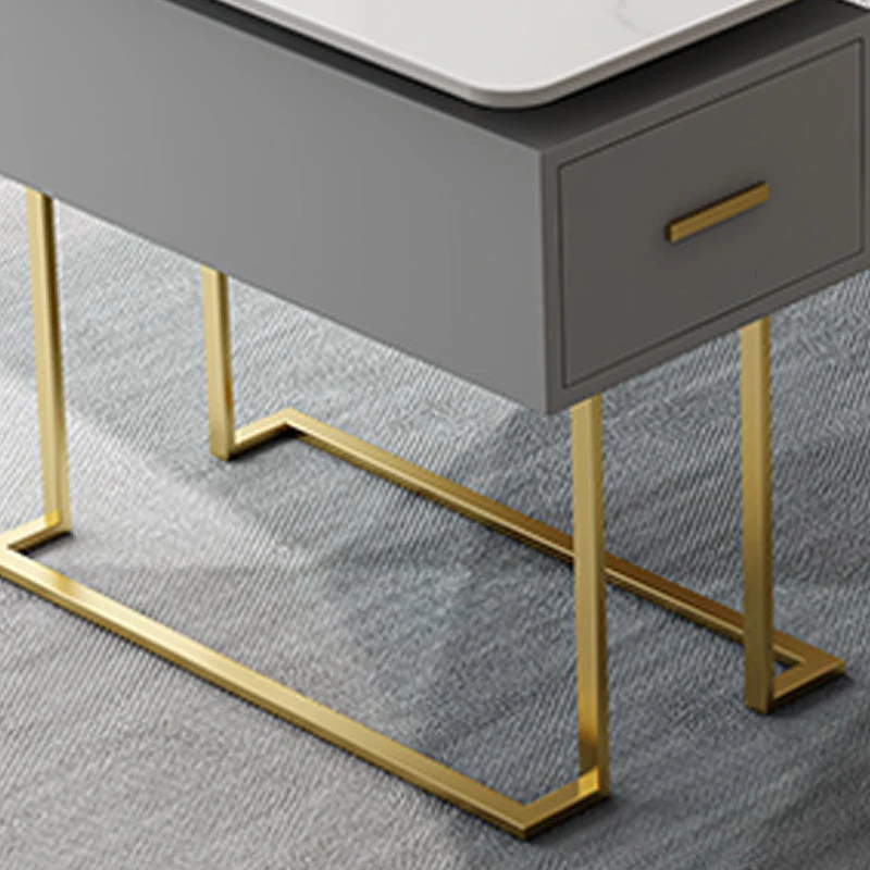 Table de bureau moderne de bureau de travail en pierre frittée rectangulaire avec tiroir Clearhalo