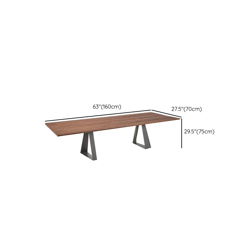 Table de bureau moderne de forme rectangulaire, bureau d'écriture en bois marron Clearhalo
