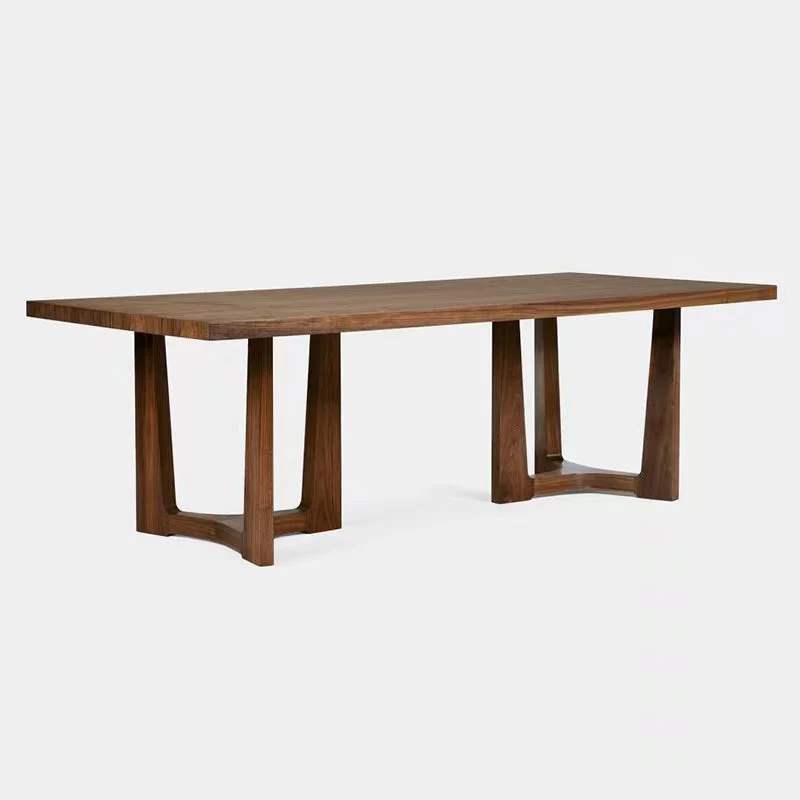 Table de bureau moderne de forme rectangulaire, bureau d'écriture en bois marron Clearhalo