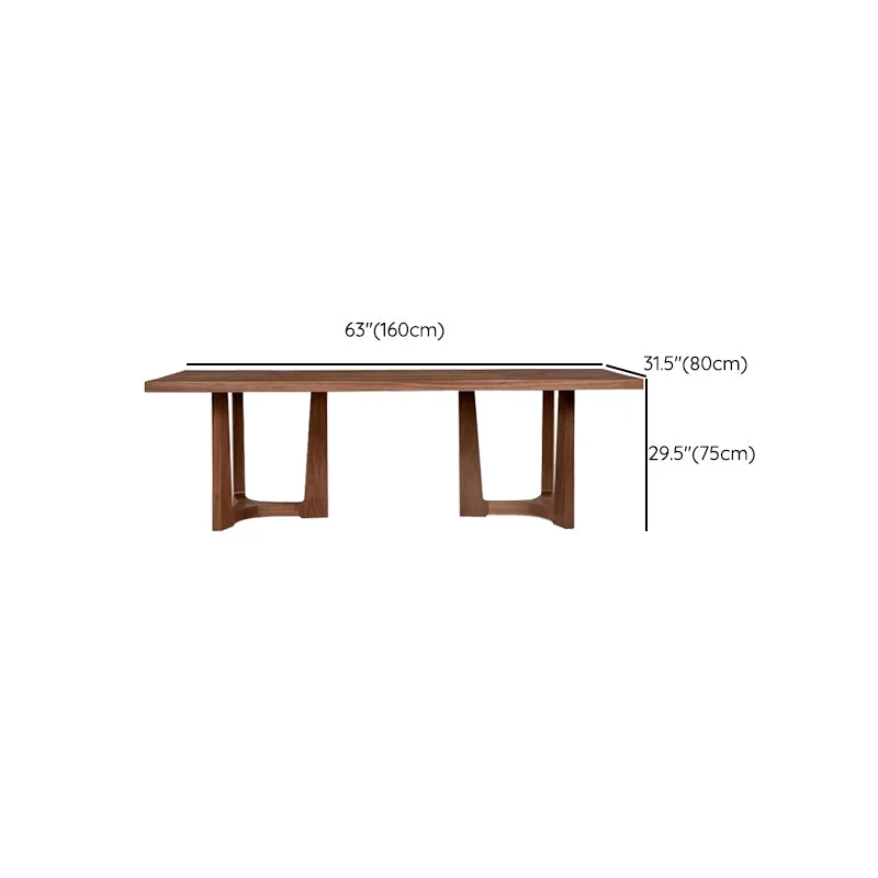 Table de bureau moderne de forme rectangulaire, bureau d'écriture en bois marron Clearhalo