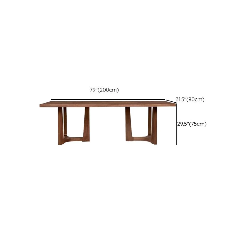 Table de bureau moderne de forme rectangulaire, bureau d'écriture en bois marron Clearhalo