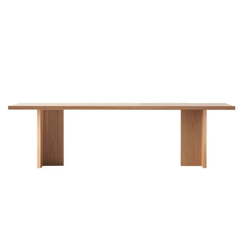 Table de bureau moderne de forme rectangulaire, bureau d'écriture en bois naturel Clearhalo