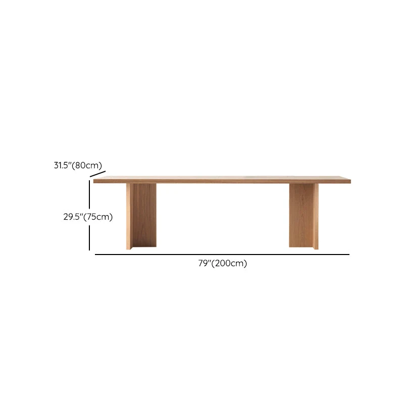 Table de bureau moderne de forme rectangulaire, bureau d'écriture en bois naturel Clearhalo