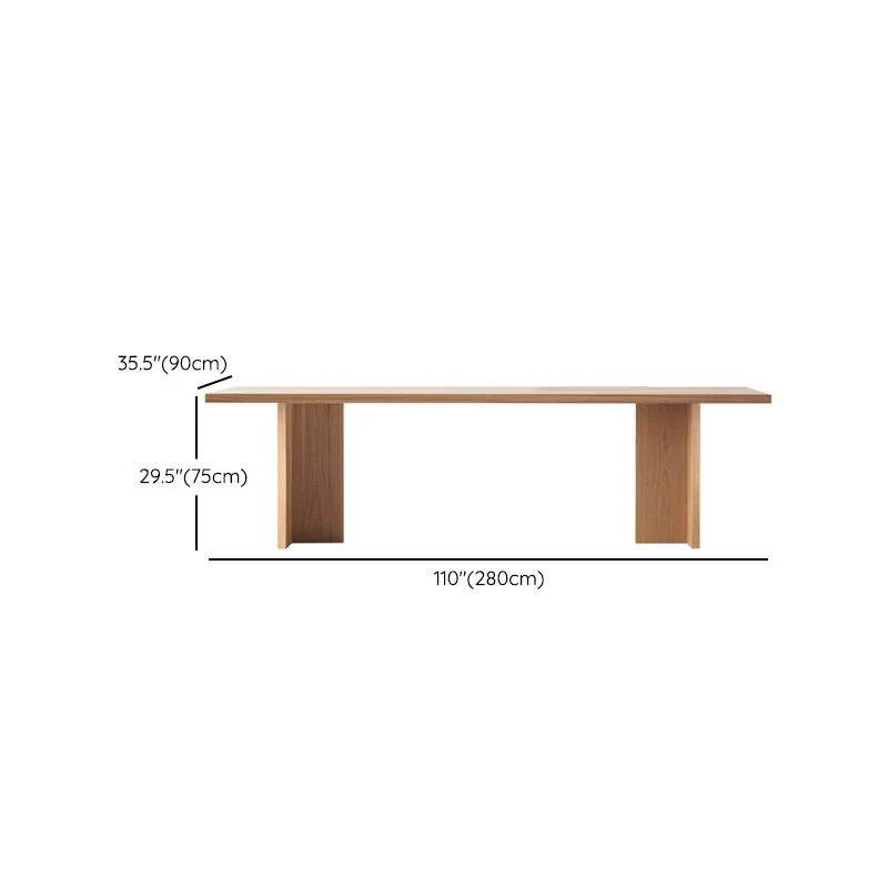 Table de bureau moderne de forme rectangulaire, bureau d'écriture en bois naturel Clearhalo