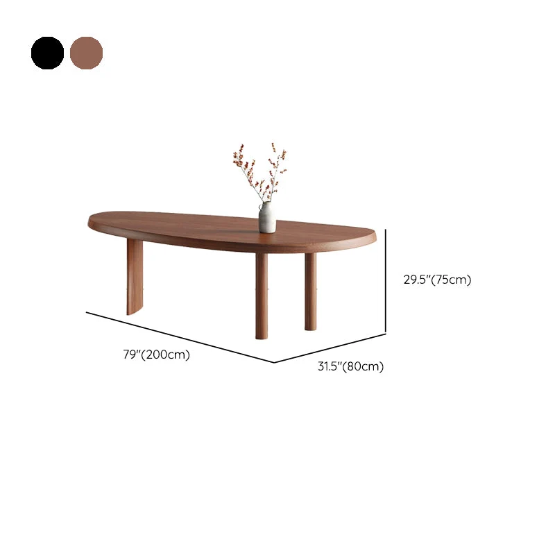 Table de bureau pour ordinateur portable de forme irrégulière, bureau d'écriture en bois noir/marron Clearhalo